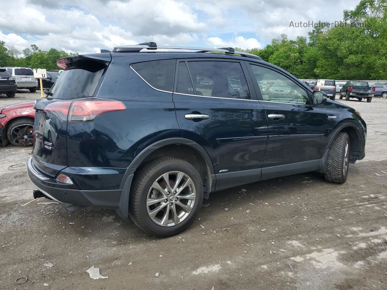 2018 Toyota Rav4 Hv Limited Blue vin: JTMDJREV8JD255366