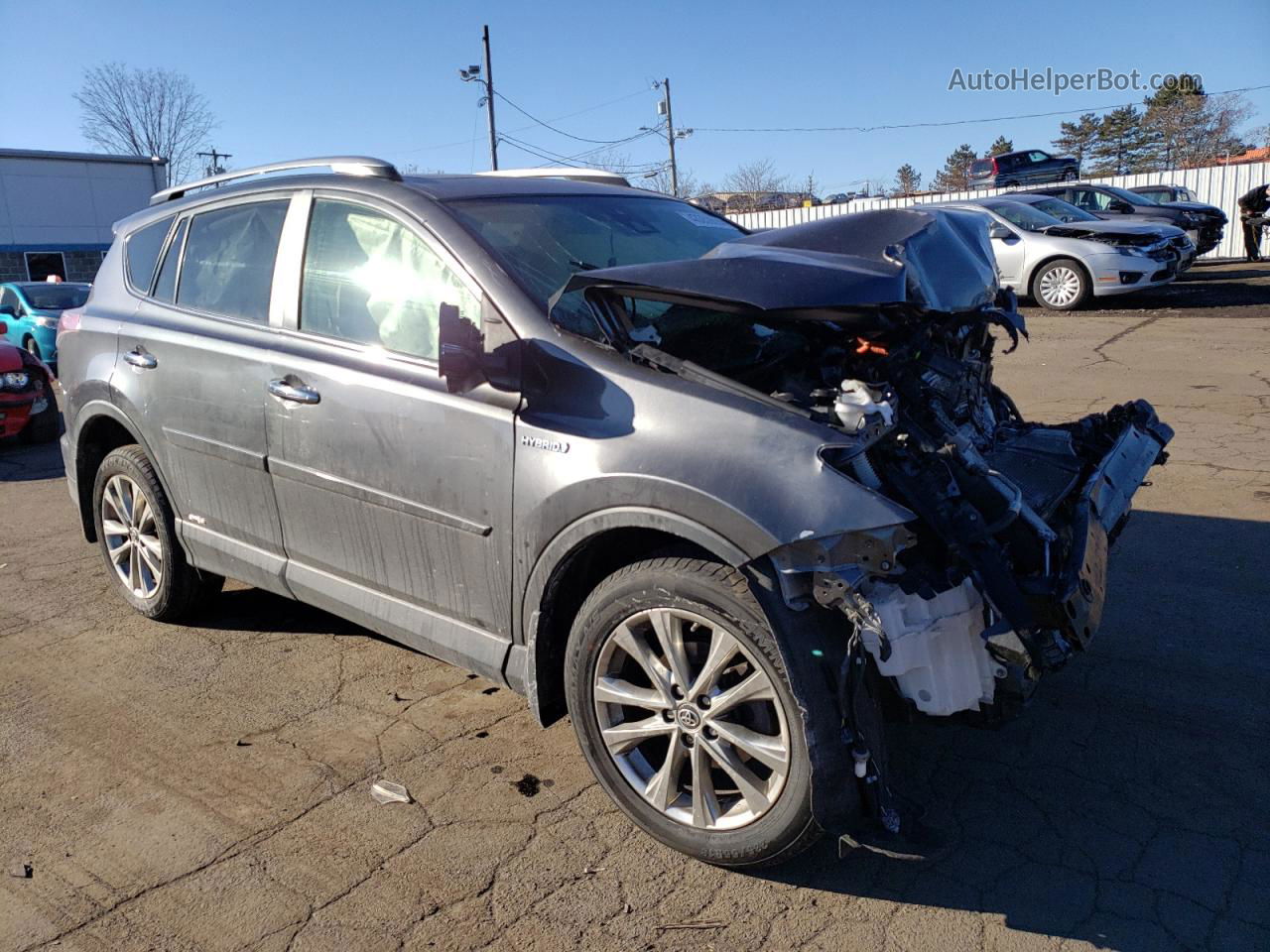 2018 Toyota Rav4 Hv Limited Gray vin: JTMDJREV9JD176451