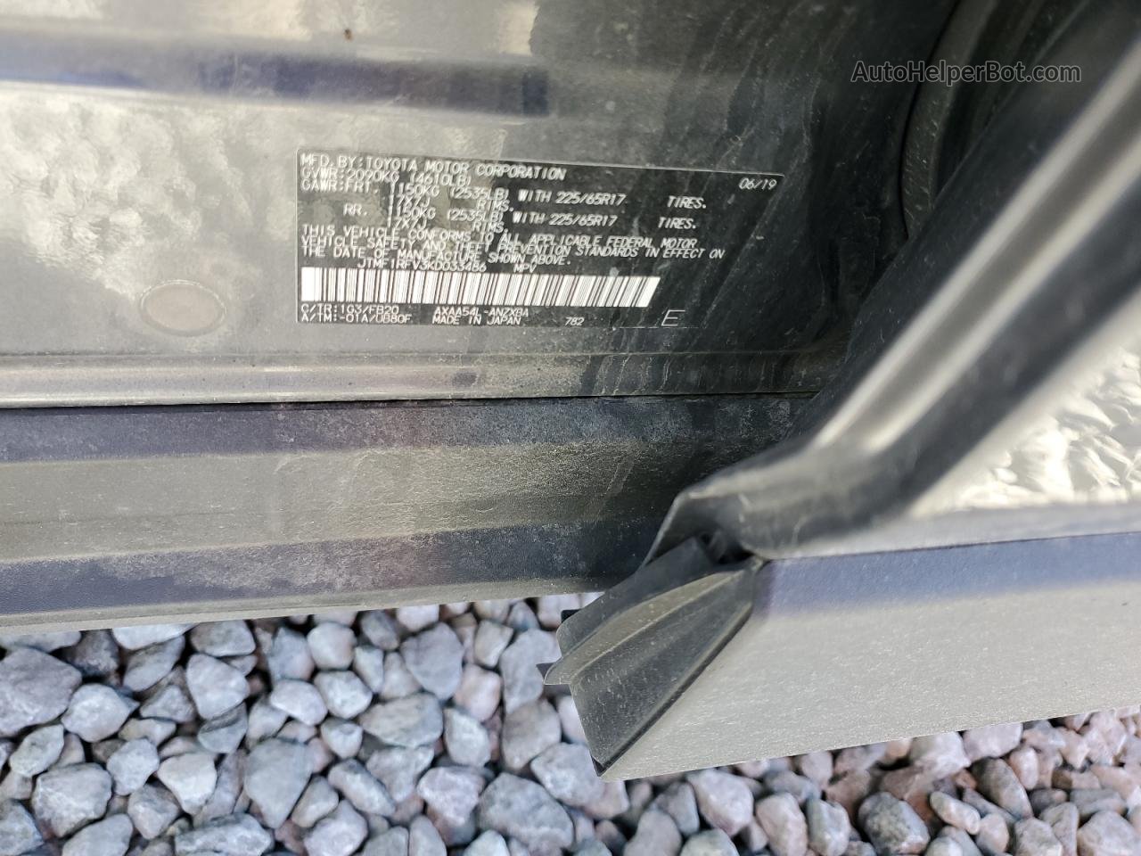 2019 Toyota Rav4 Le Charcoal vin: JTMF1RFV3KD033486