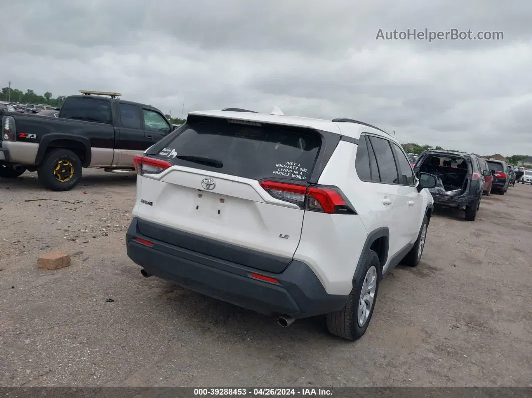 2019 Toyota Rav4 Le White vin: JTMH1RFV0KD009073