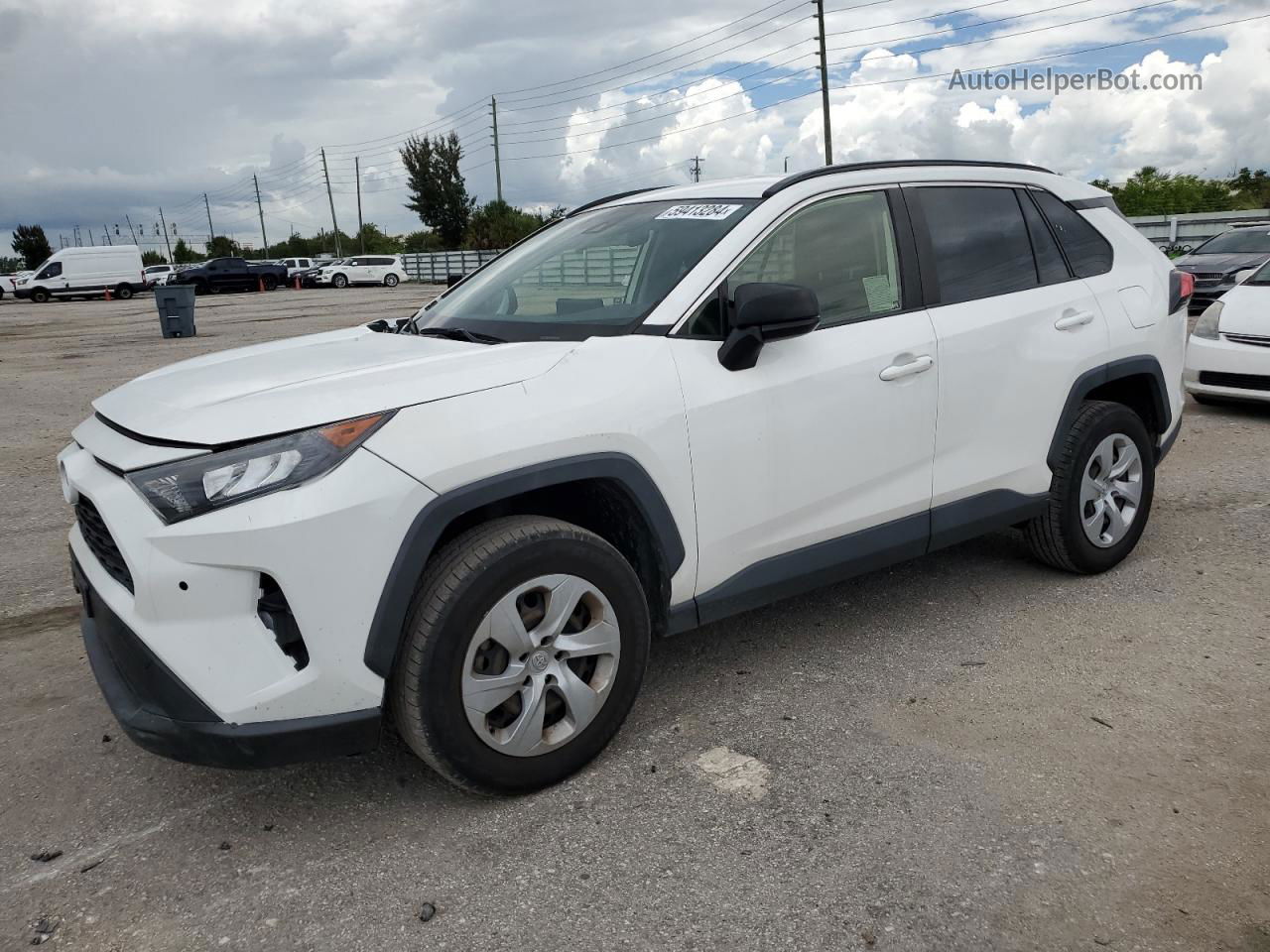 2019 Toyota Rav4 Le White vin: JTMH1RFVXKD507412