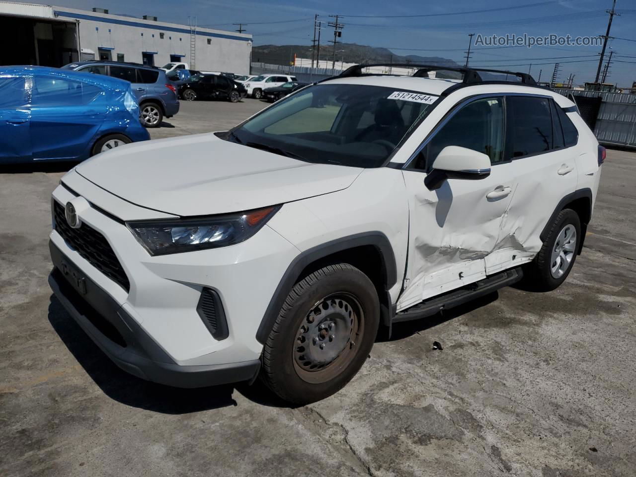 2019 Toyota Rav4 Le White vin: JTMK1RFV9KJ012822