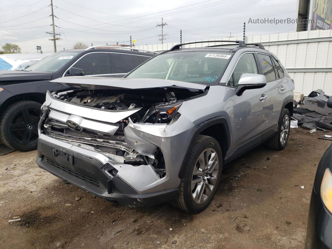 2019 Toyota Rav4 Limited Silver vin: JTMN1RFV3KD521834