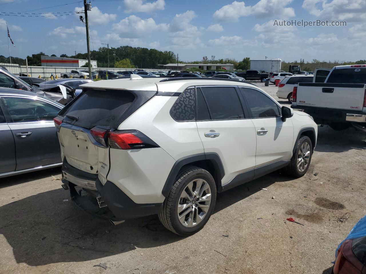 2020 Toyota Rav4 Limited White vin: JTMN1RFV3LD054710