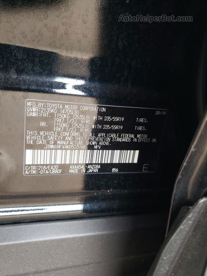 2019 Toyota Rav4 Limited Black vin: JTMN1RFV4KD523768