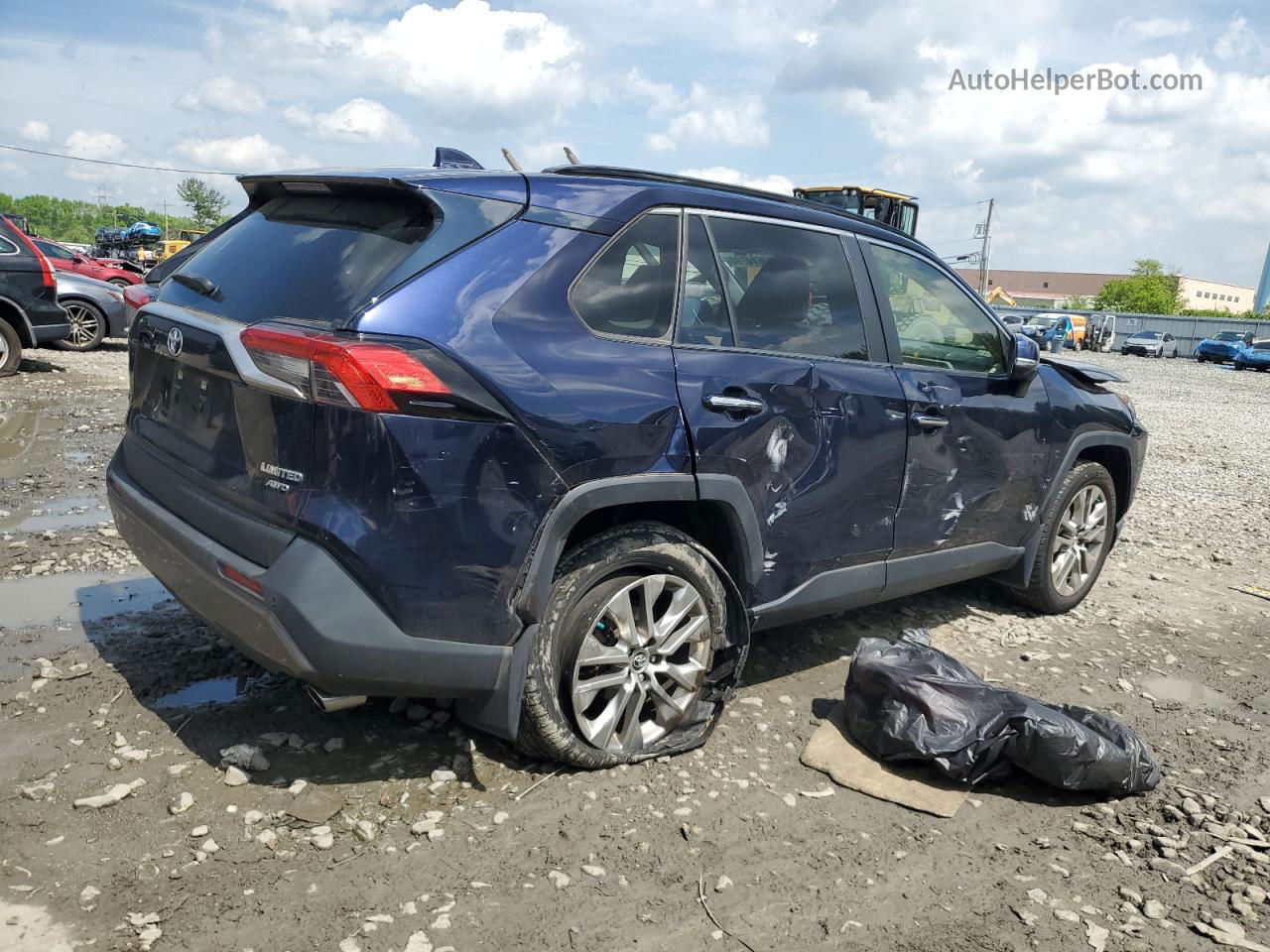 2019 Toyota Rav4 Limited Синий vin: JTMN1RFV6KD507345