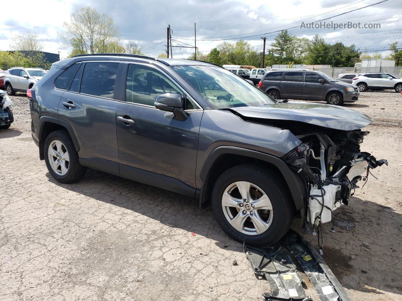 2019 Toyota Rav4 Xle Gray vin: JTMP1RFV6KD046317