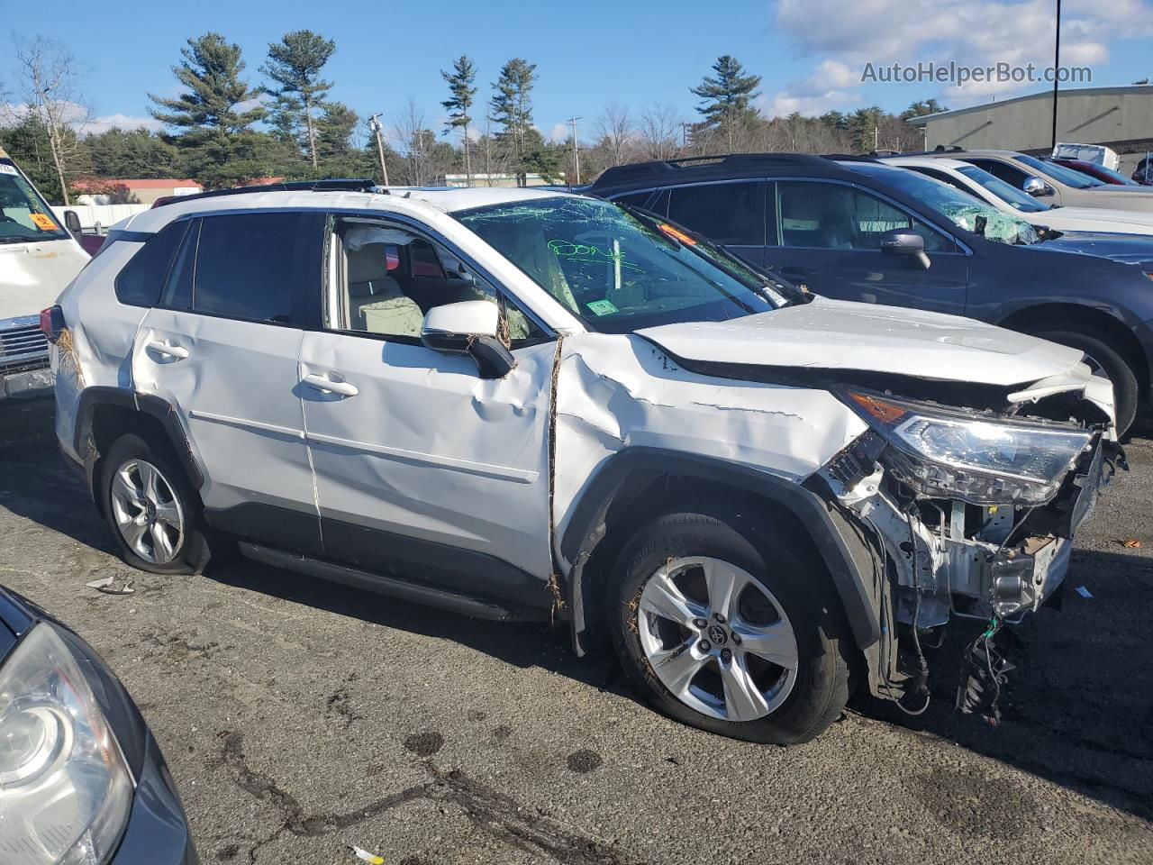 2019 Toyota Rav4 Xle White vin: JTMP1RFV8KJ007536