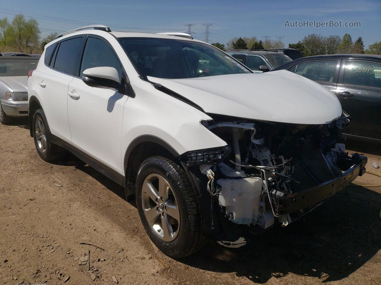 2015 Toyota Rav4 Xle White vin: JTMRFREV3FD150491