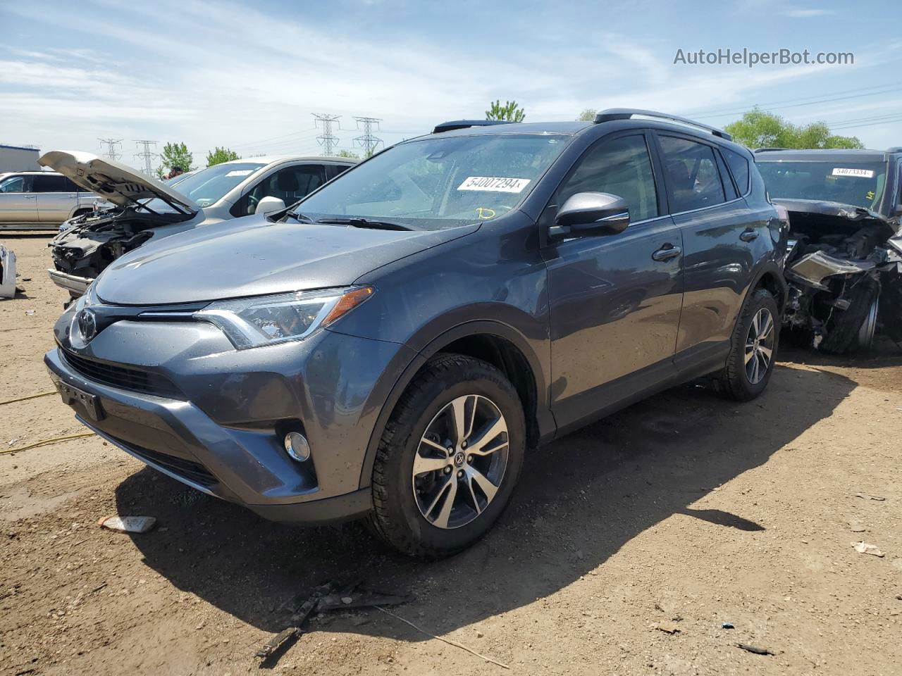 2017 Toyota Rav4 Xle Серый vin: JTMRFREVXHD213444