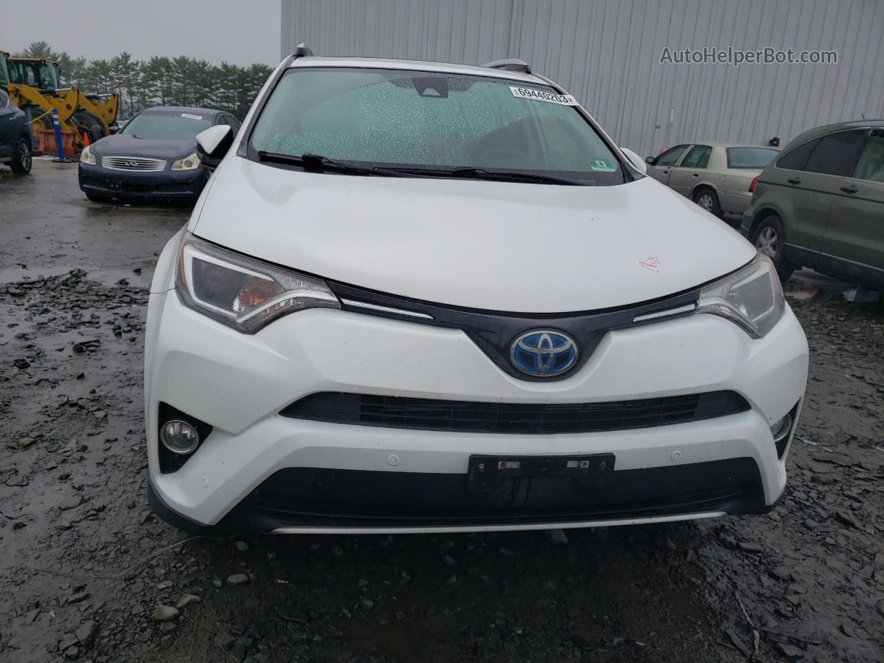 2016 Toyota Rav4 Hv Xle White vin: JTMRJREV8GD054811