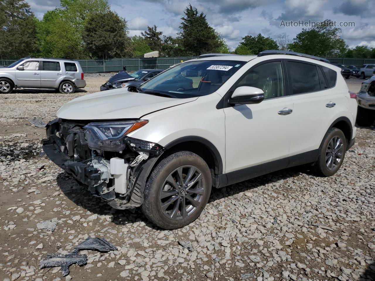 2018 Toyota Rav4 Limited White vin: JTMYFREV2JJ203669