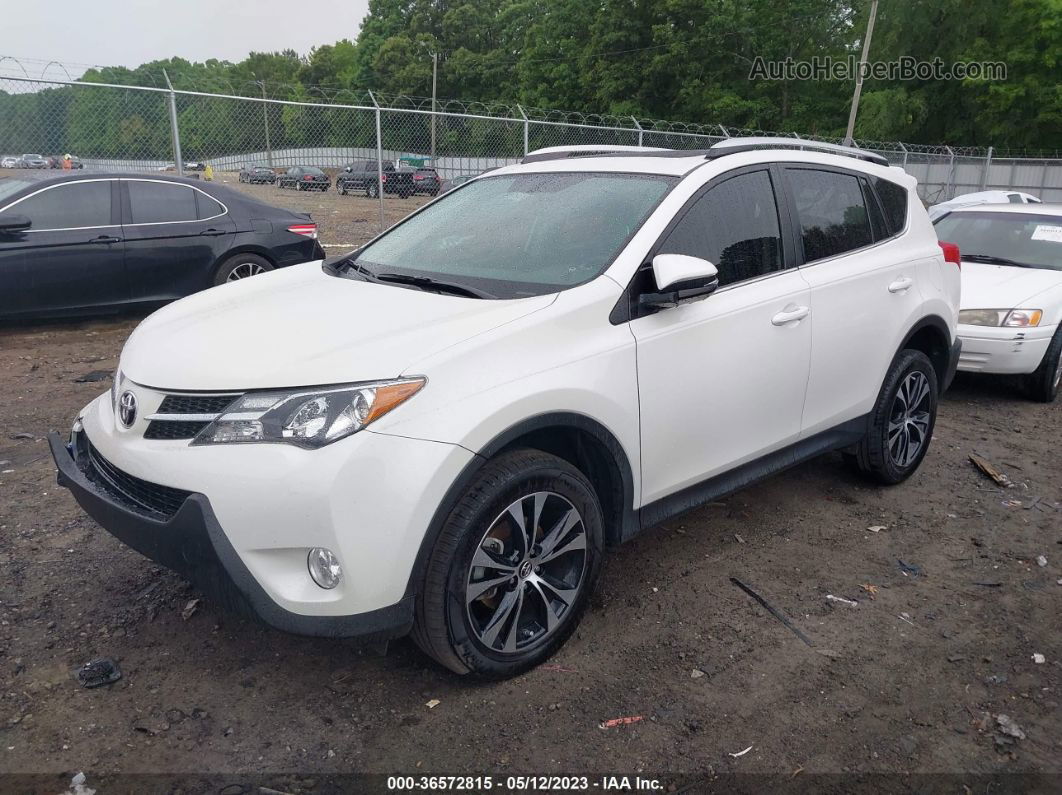 2015 Toyota Rav4 Limited White vin: JTMYFREV6FD080447