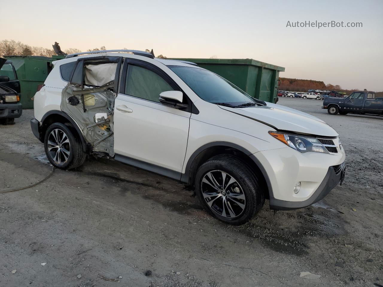 2015 Toyota Rav4 Limited White vin: JTMYFREV9FJ053115