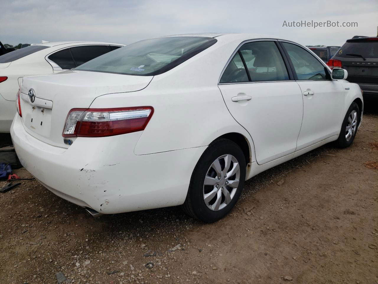 2007 Toyota Camry Hybrid White vin: JTNBB46K273007183