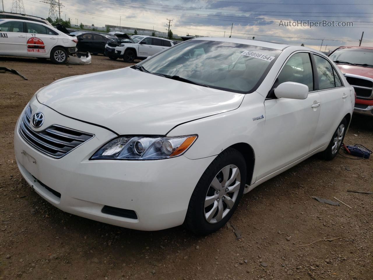 2007 Toyota Camry Hybrid White vin: JTNBB46K273007183