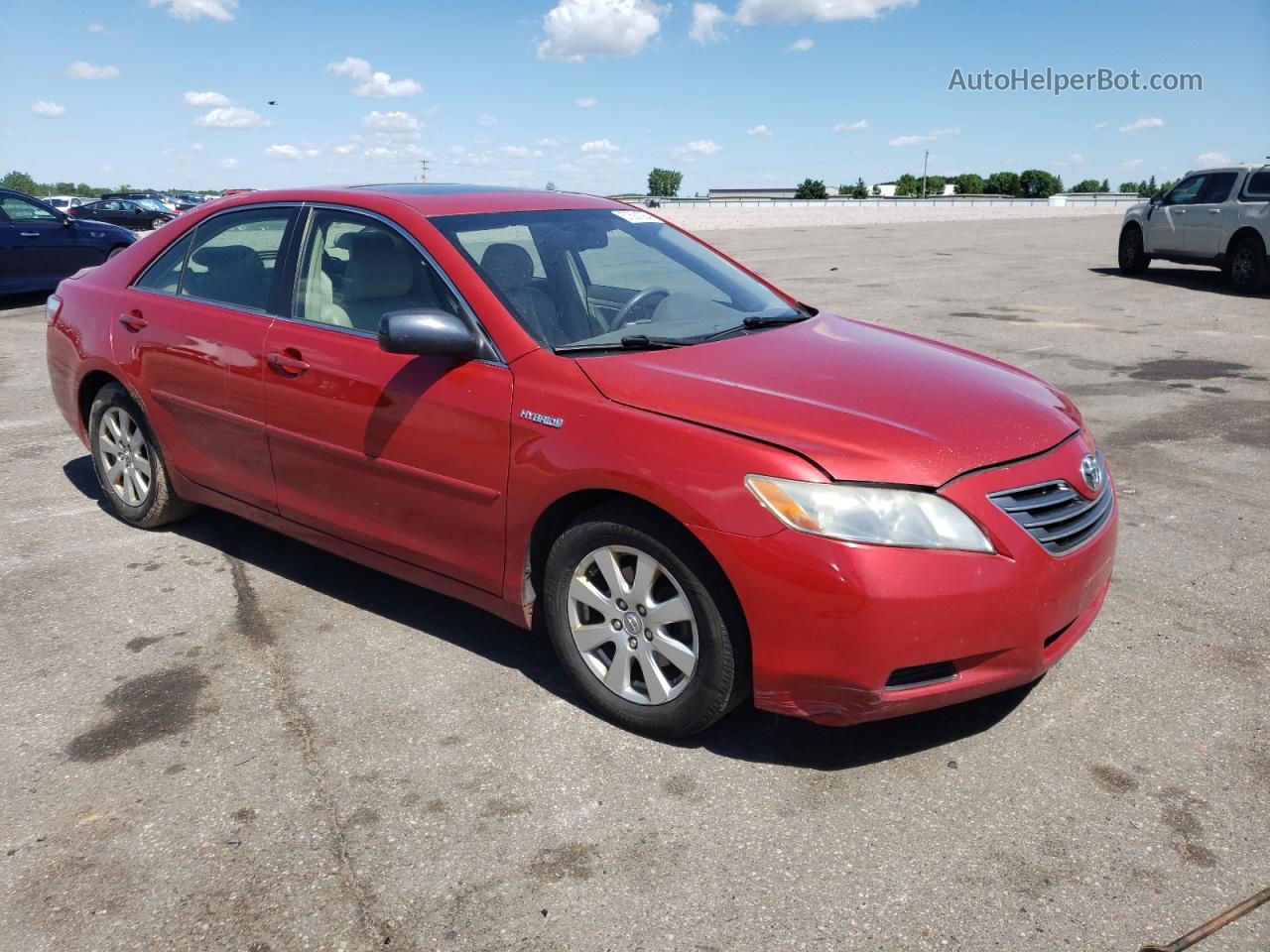 2007 Toyota Camry Hybrid Burgundy vin: JTNBB46K473032408