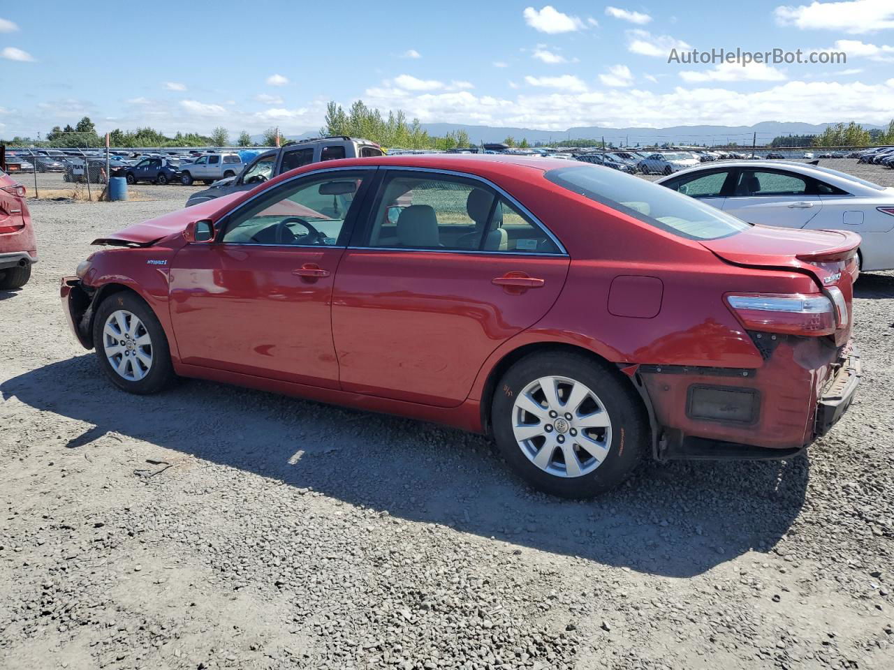 2007 Toyota Camry Hybrid Red vin: JTNBB46K473038788