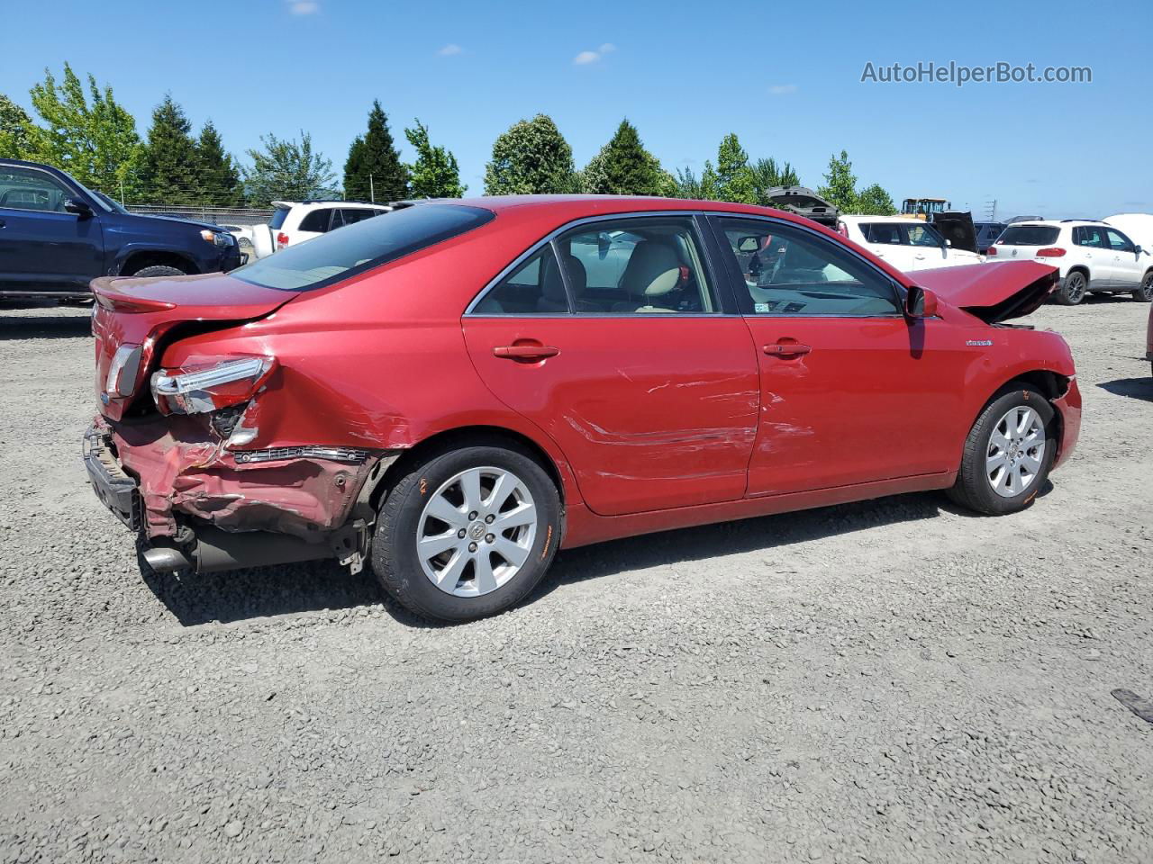 2007 Toyota Camry Hybrid Red vin: JTNBB46K473038788