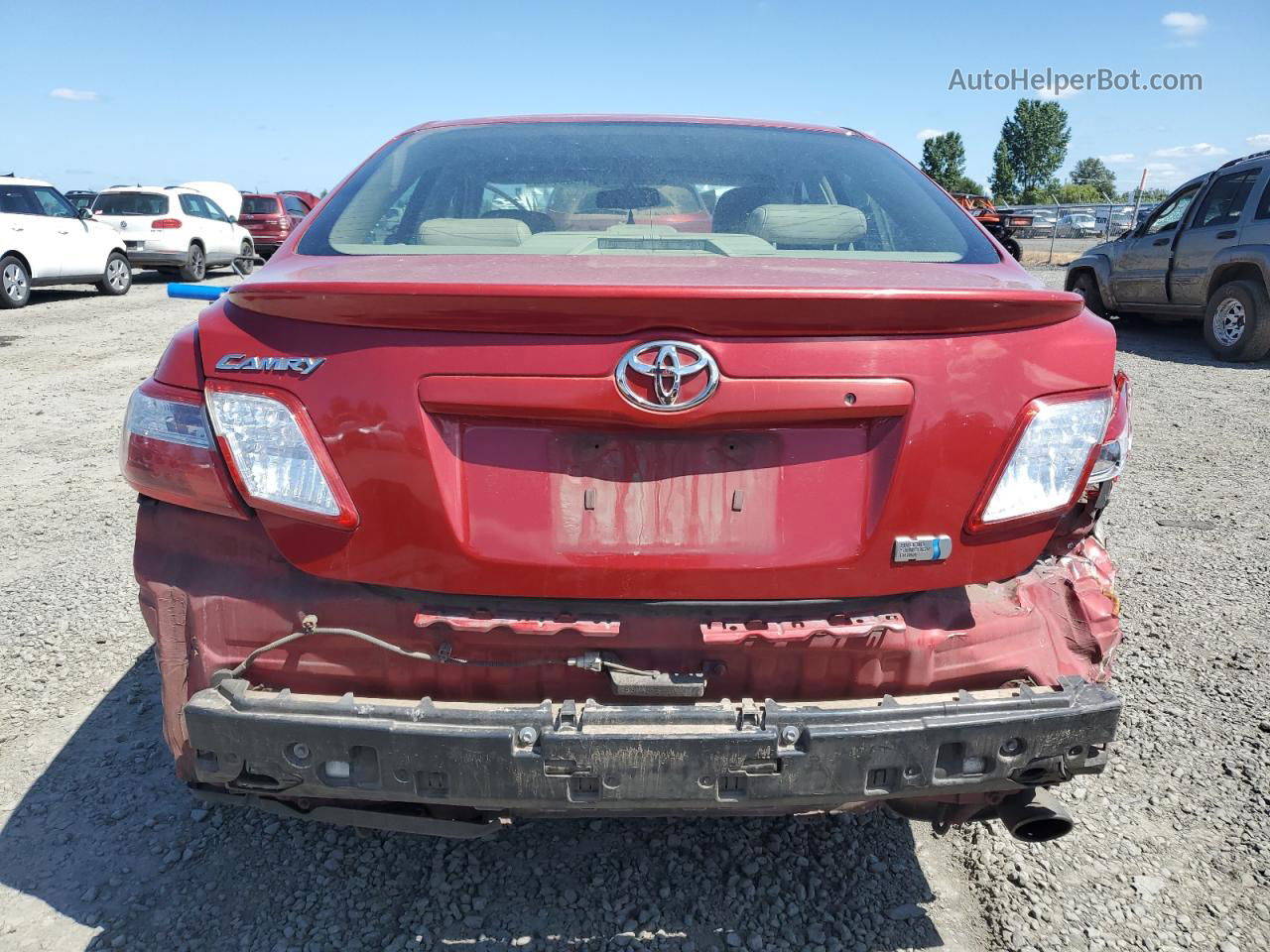 2007 Toyota Camry Hybrid Red vin: JTNBB46K473038788