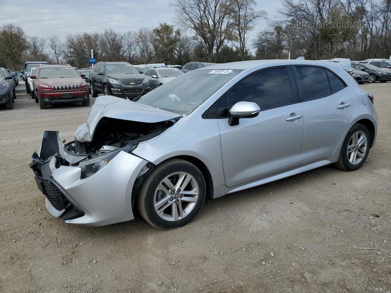 2019 Toyota Corolla Se Silver vin: JTNK4RBE0K3038223