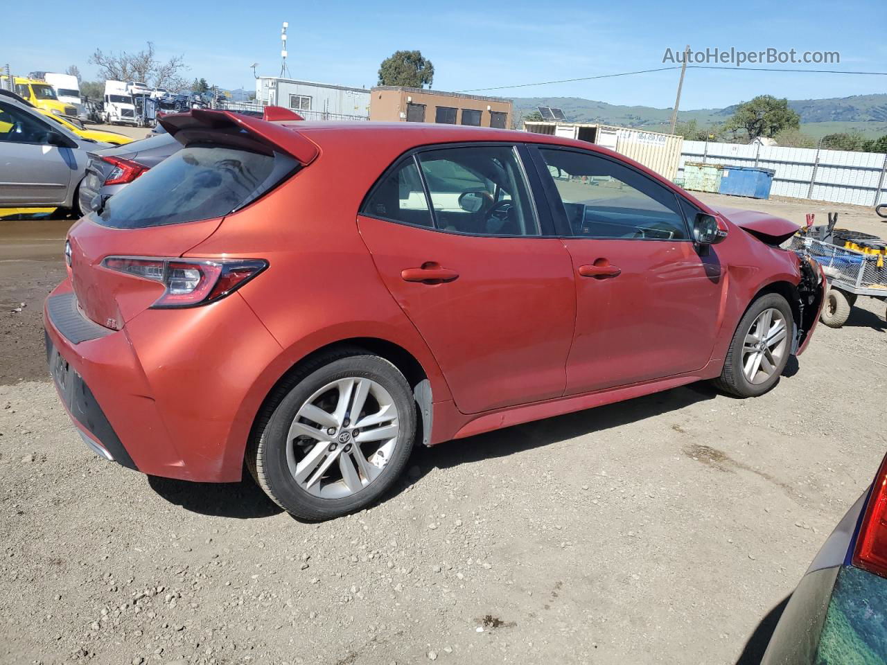 2019 Toyota Corolla Se Orange vin: JTNK4RBE3K3002221