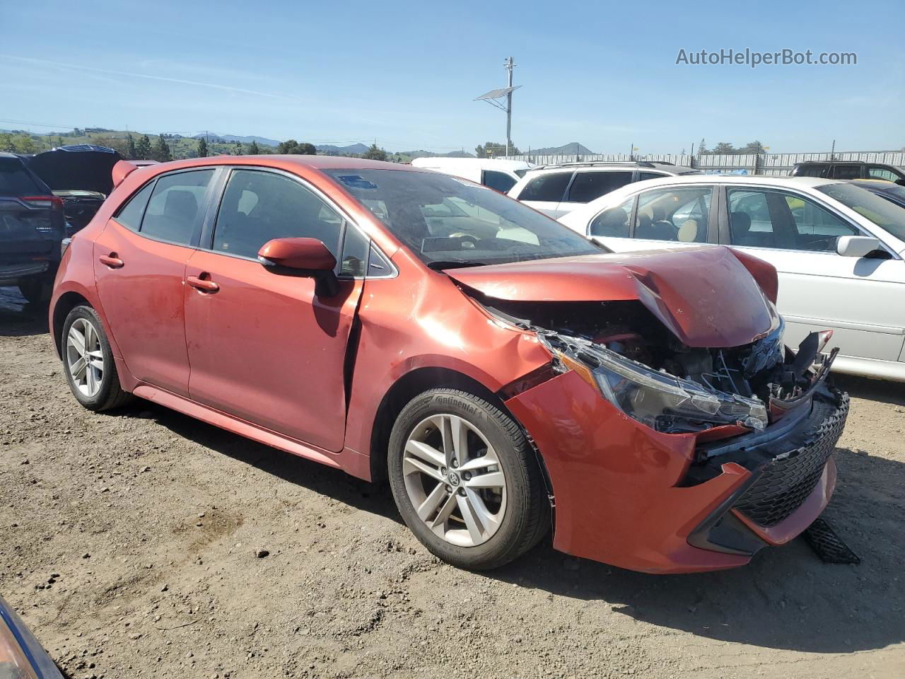 2019 Toyota Corolla Se Orange vin: JTNK4RBE3K3002221