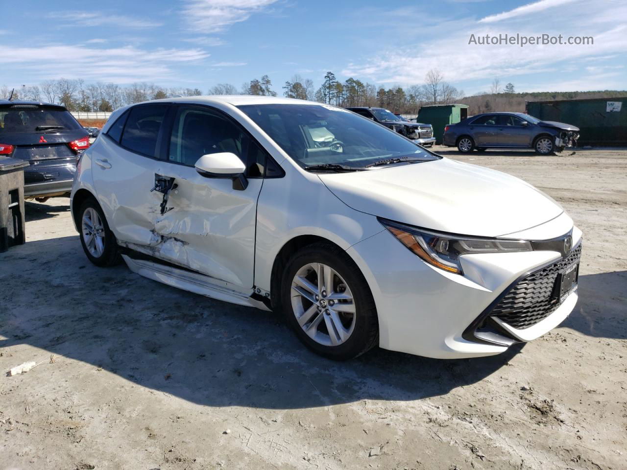 2019 Toyota Corolla Se White vin: JTNK4RBE3K3019374