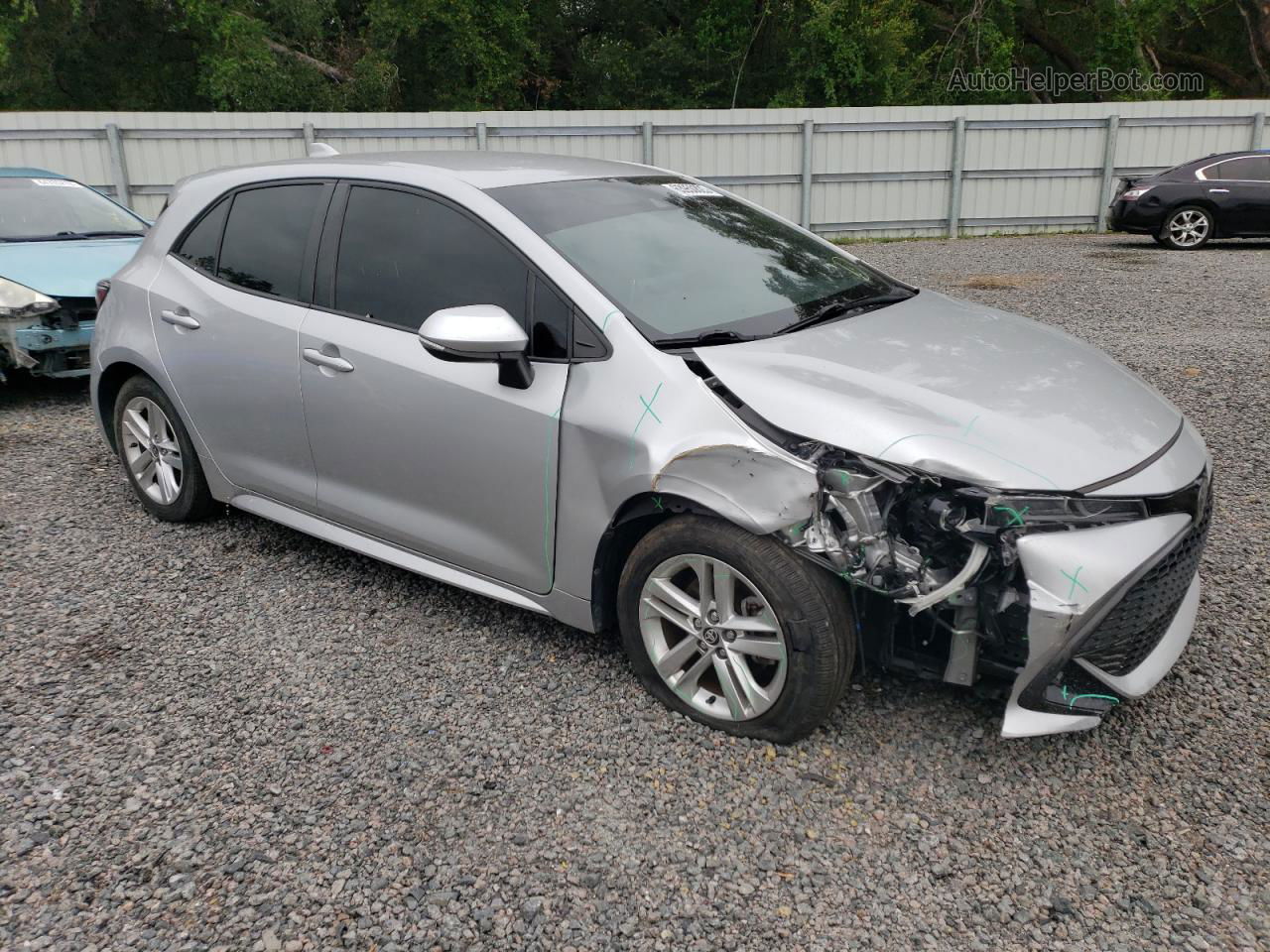 2019 Toyota Corolla Se Серебряный vin: JTNK4RBE3K3038264