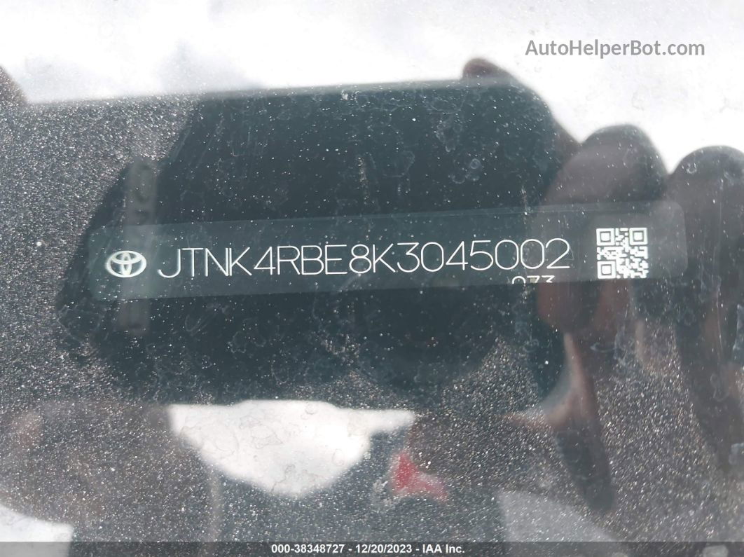 2019 Toyota Corolla Xse White vin: JTNK4RBE8K3045002