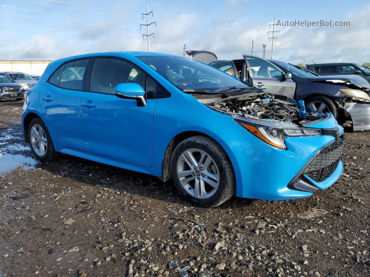 2019 Toyota Corolla Se Blue vin: JTNK4RBE9K3037295