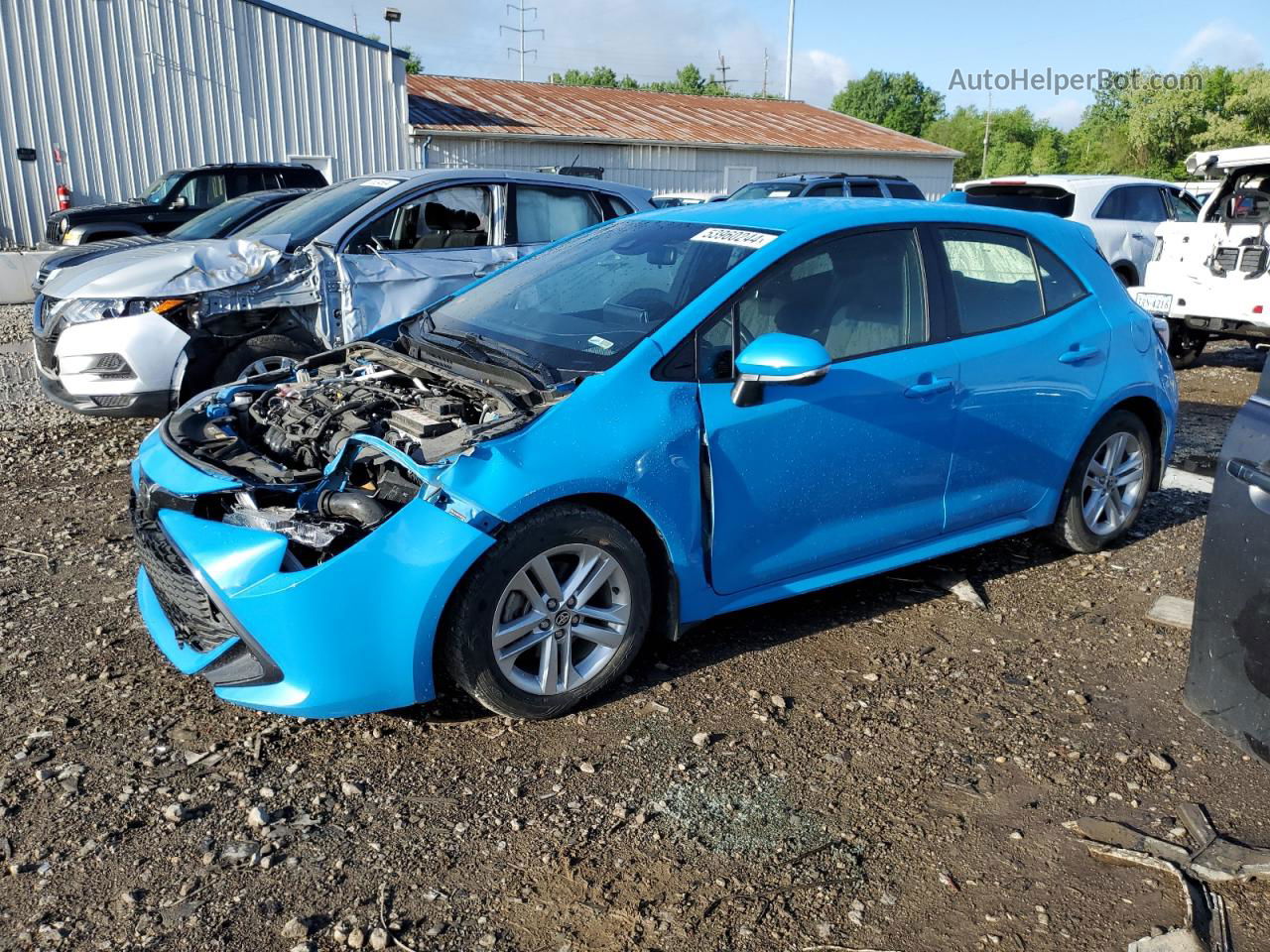 2019 Toyota Corolla Se Blue vin: JTNK4RBE9K3037295