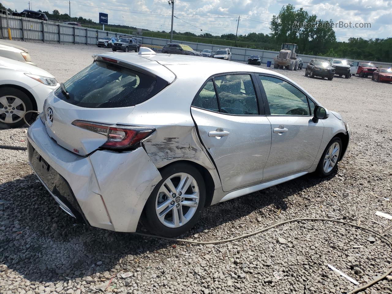 2019 Toyota Corolla Se Silver vin: JTNK4RBEXK3041016