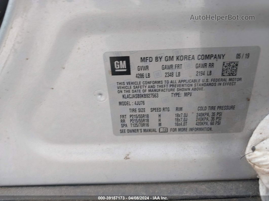 2019 Buick Encore Fwd Preferred Silver vin: KL4CJASB9KB927563