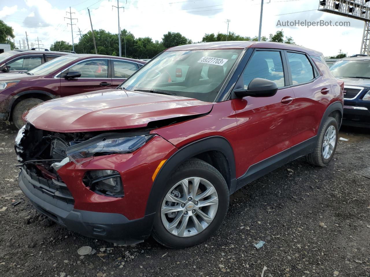 2021 Chevrolet Trailblazer Ls Maroon vin: KL79MMS22MB141449