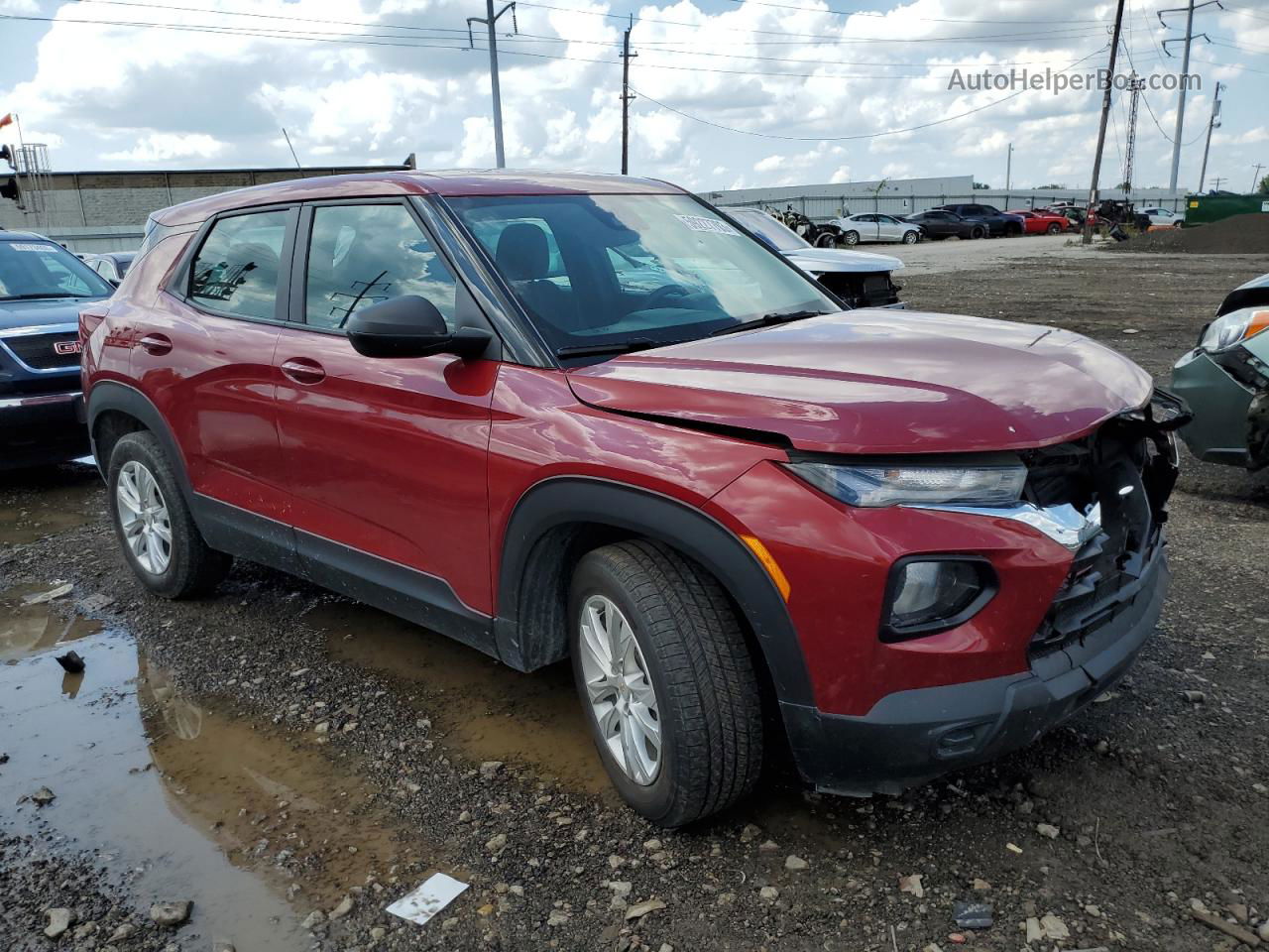 2021 Chevrolet Trailblazer Ls Maroon vin: KL79MMS22MB141449