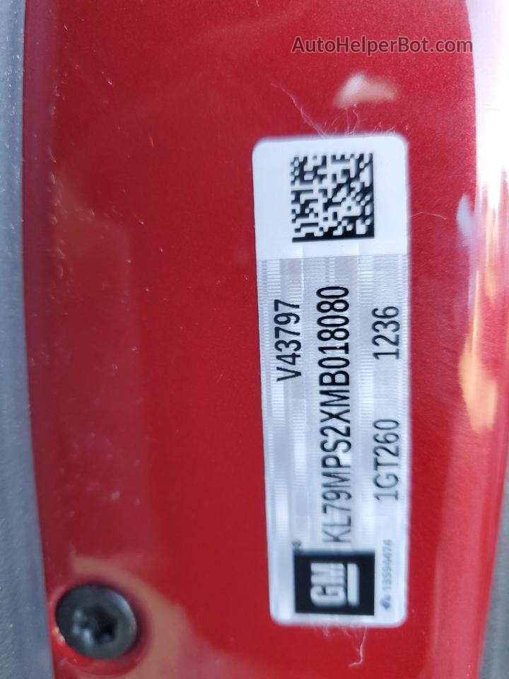 2021 Chevrolet Trailblazer Lt Red vin: KL79MPS2XMB018080
