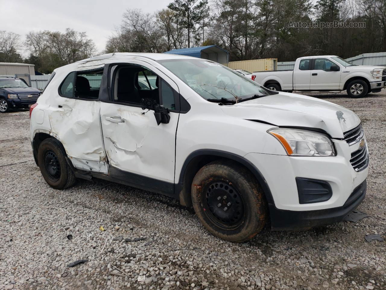 2016 Chevrolet Trax Ls White vin: KL7CJKSB2GB621062