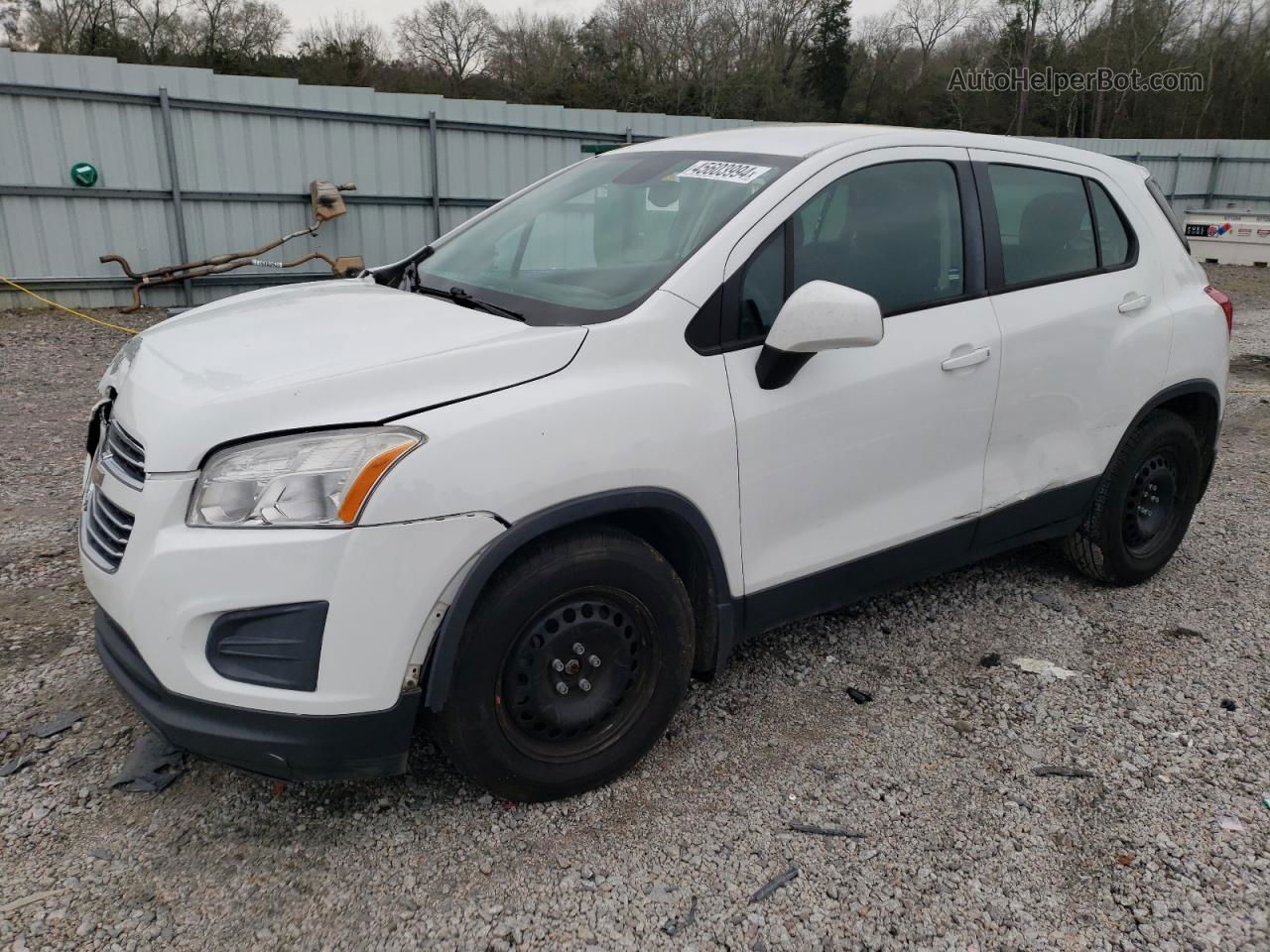 2016 Chevrolet Trax Ls White vin: KL7CJKSB2GB621062