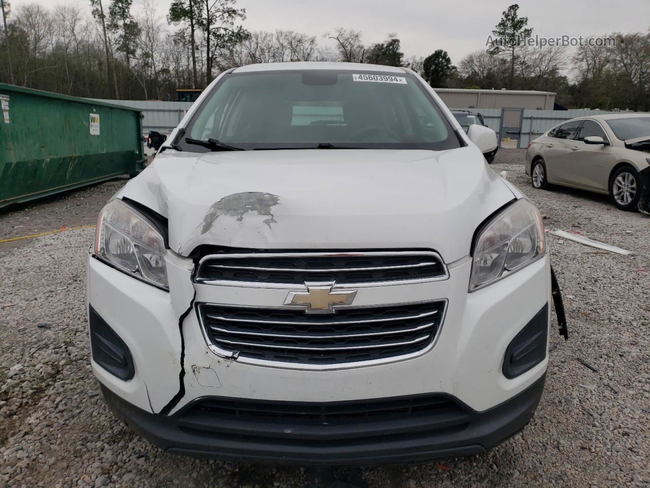 2016 Chevrolet Trax Ls Белый vin: KL7CJKSB2GB621062