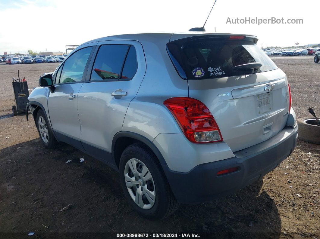 2016 Chevrolet Trax 1ls Silver vin: KL7CJKSB7GB658625