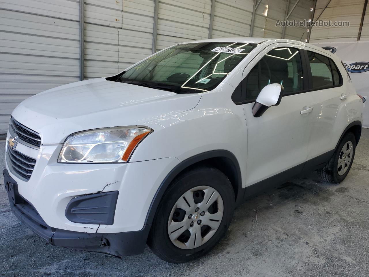 2016 Chevrolet Trax Ls White vin: KL7CJKSBXGB537782