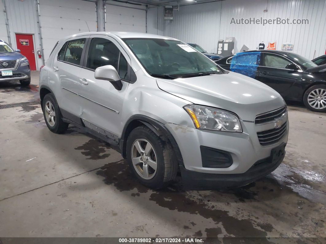 2016 Chevrolet Trax 1ls Silver vin: KL7CJNSB2GB740506