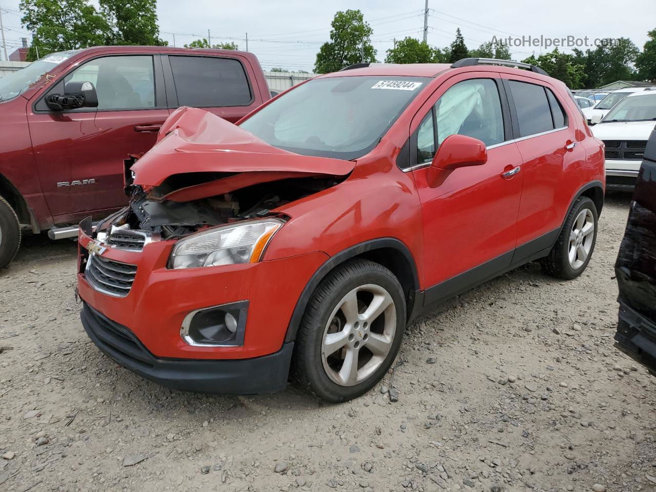 2016 Chevrolet Trax Ltz Red vin: KL7CJRSBXGB603692