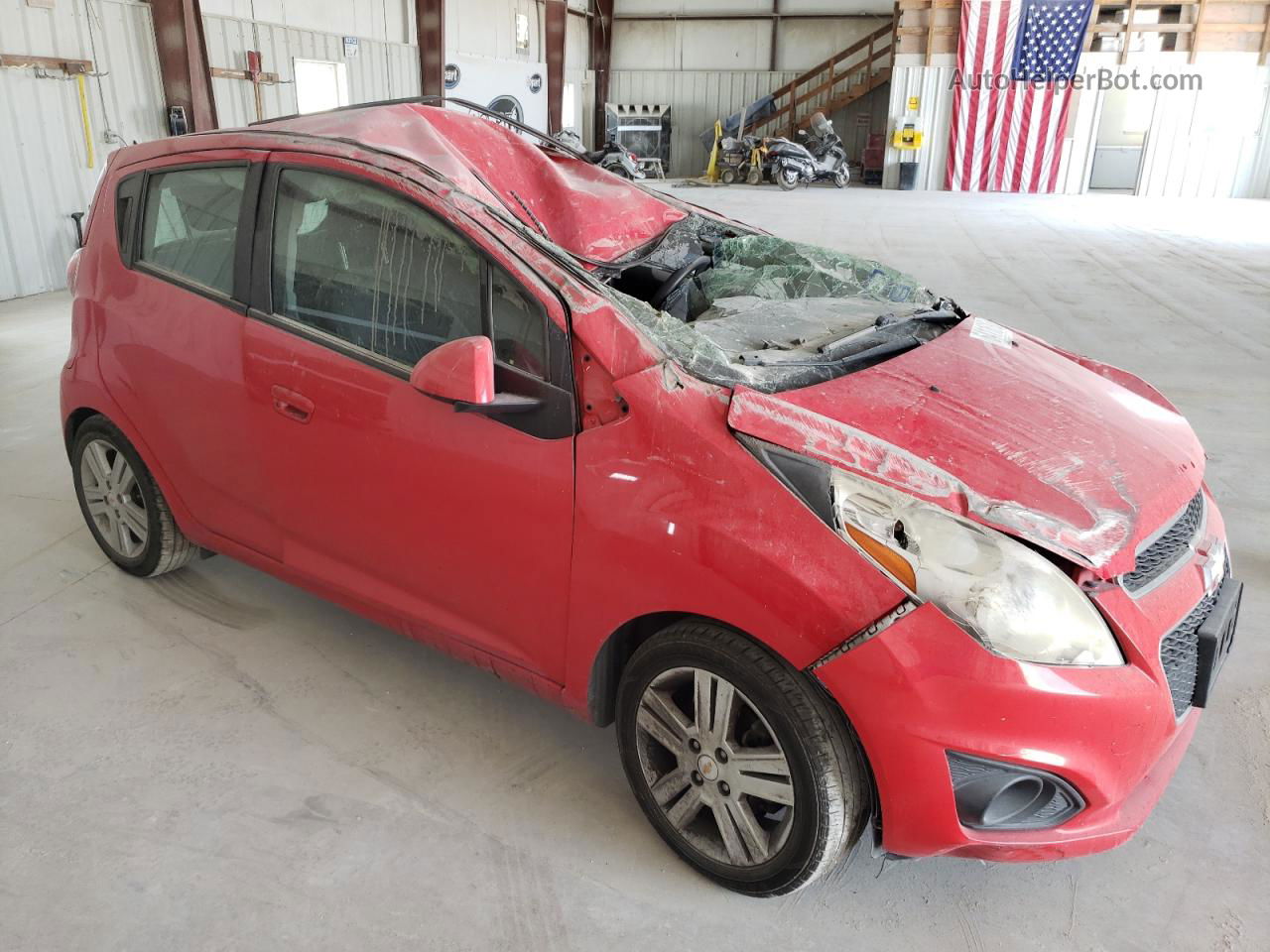 2013 Chevrolet Spark Ls Red vin: KL8CA6S92DC600931