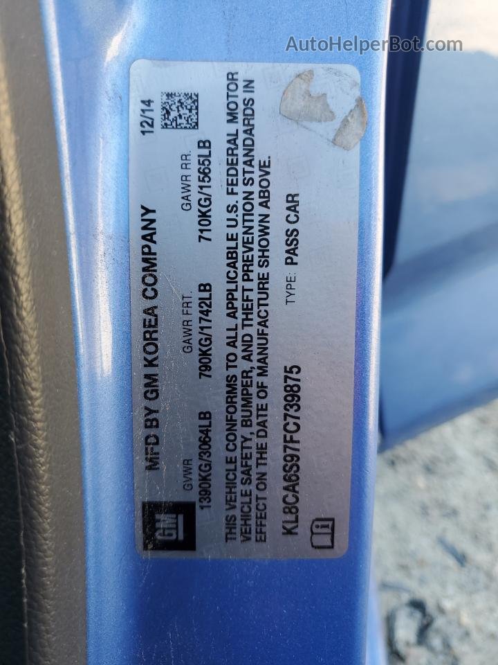 2015 Chevrolet Spark Ls Blue vin: KL8CA6S97FC739875