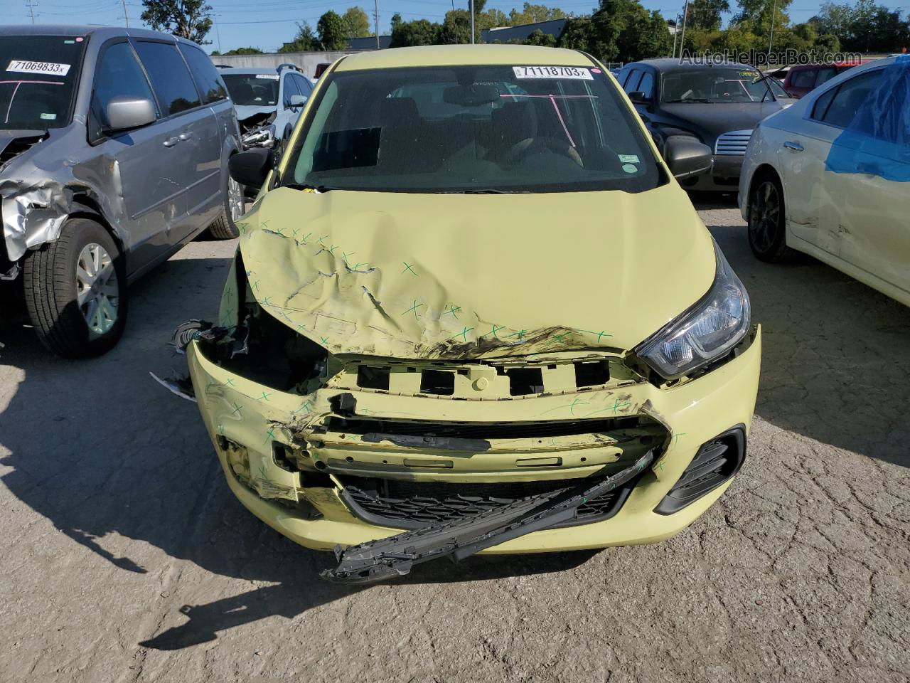 2017 Chevrolet Spark Ls Yellow vin: KL8CB6SA0HC762067