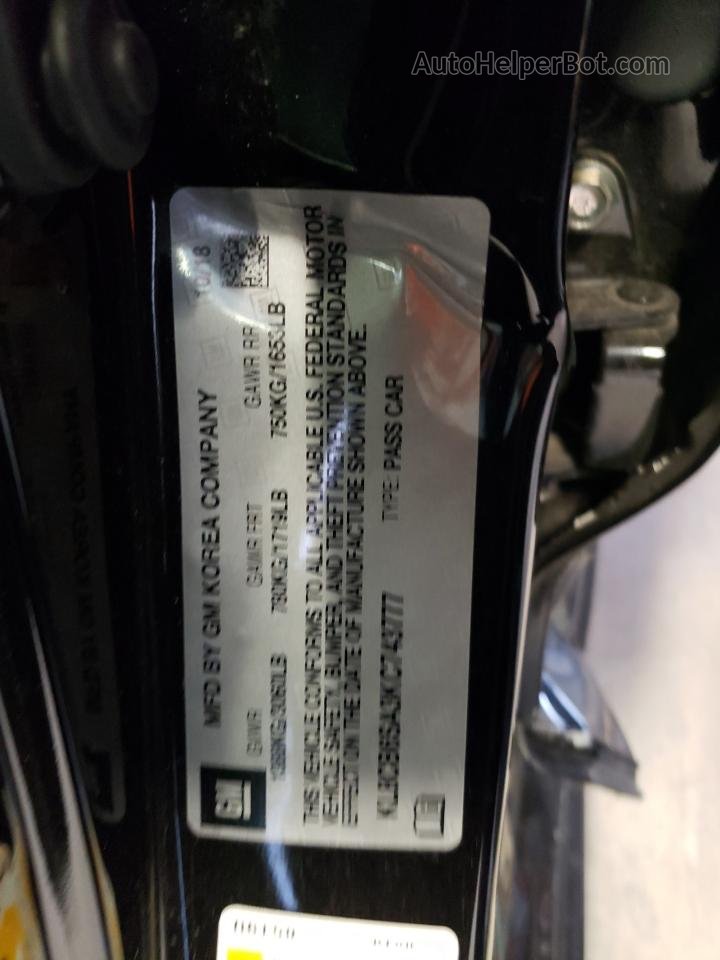 2019 Chevrolet Spark Ls Black vin: KL8CB6SA3KC743777