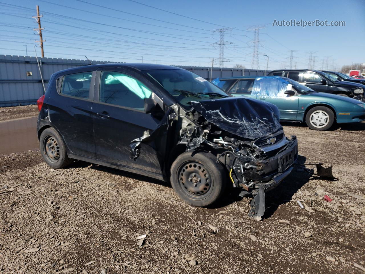 2019 Chevrolet Spark Ls Black vin: KL8CB6SA7KC741658