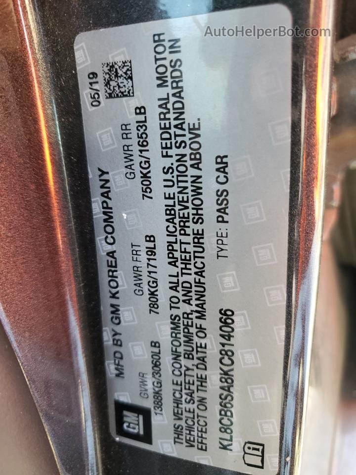 2019 Chevrolet Spark Ls Charcoal vin: KL8CB6SA8KC814066